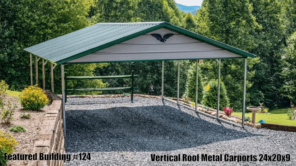 Vertical Roof Metal Carports 24x20x9