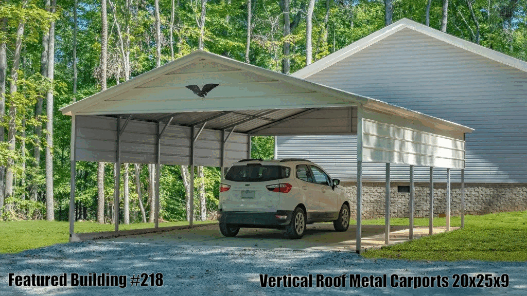 Vertical Roof Metal Carports 20x25x9