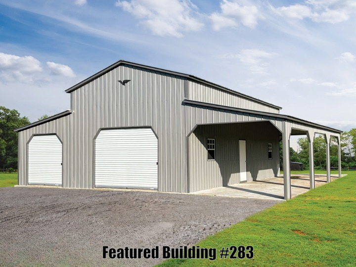 Vertical Roof Metal Barn 44x40x14 With 2 12 wide Lean-to