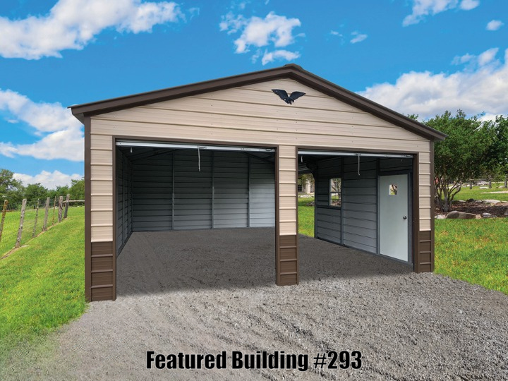 Vertical Roof 20x25x9 Custom Metal Garage