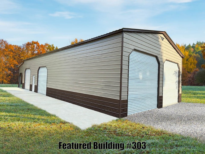 Vertical Roof 30x65x14 Custom Metal Garage