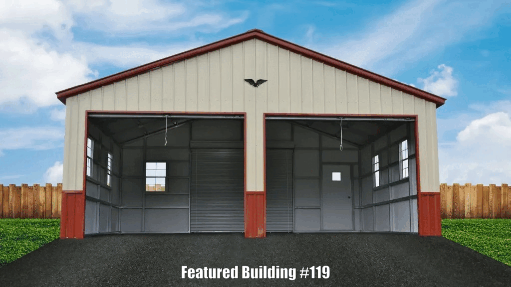 Vertical Roof Custom Metal Garage 24x20x9
