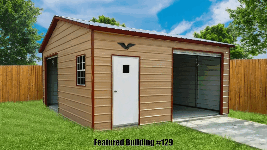 Vertical Roof Custom Metal Garage 24x20x9