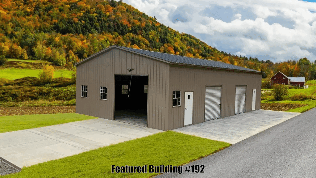 Vertical Roof Custom Metal Garage 32x50x12