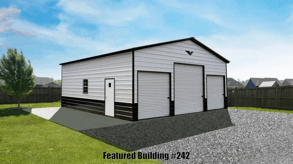 Vertical Roof Custom Metal Garage 30x30x11