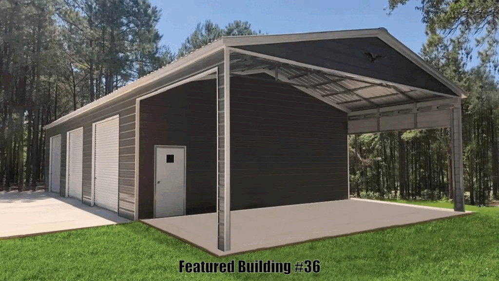Vertical Roof Custom Metal Garage 26x65x12