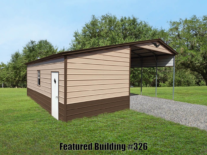 27x25x12/9 Enclosed-Lean Carport