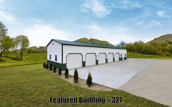 24x80x12 5-Bay Metal Garage